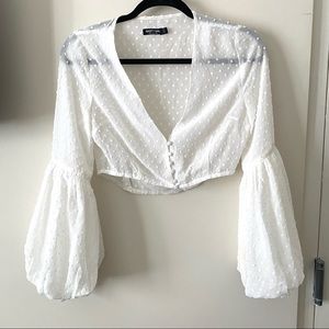 Nasty Gal Puff Sleeve Crop Top